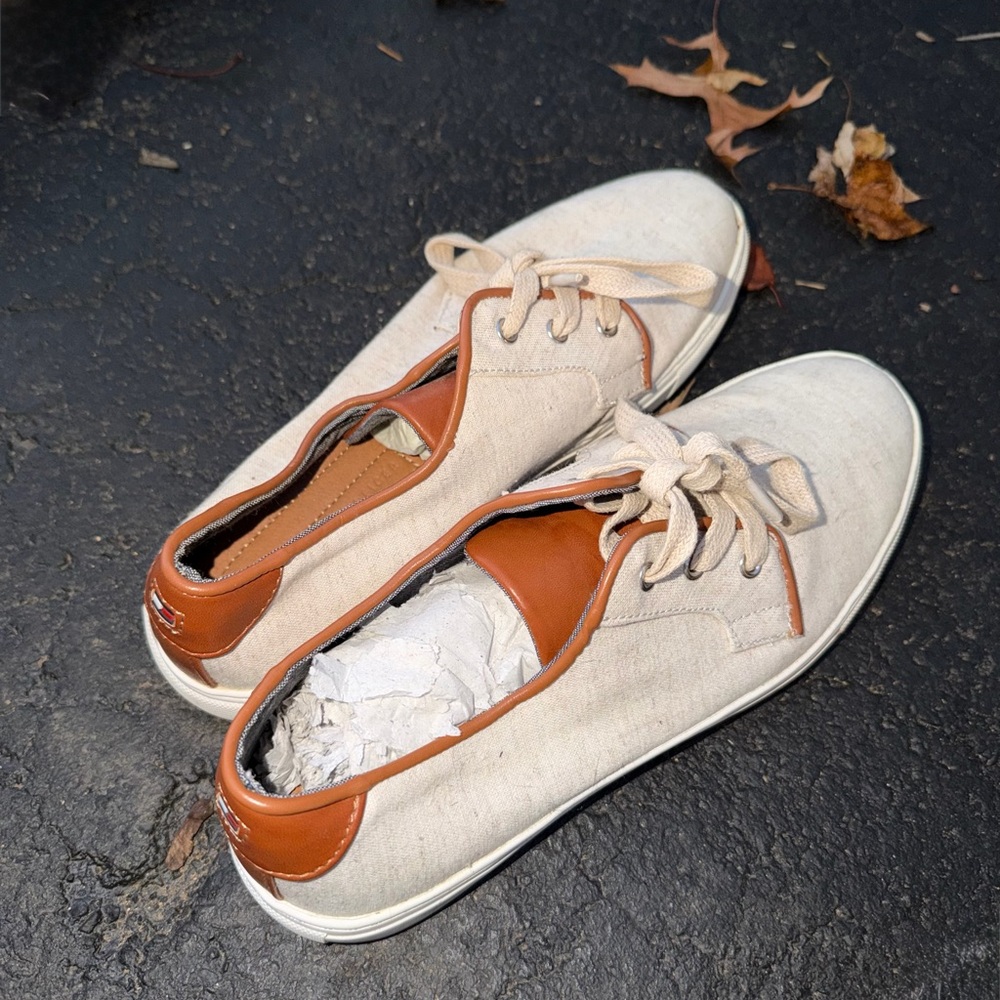 Tommy Hilfiger Cream and Brown Sneakers